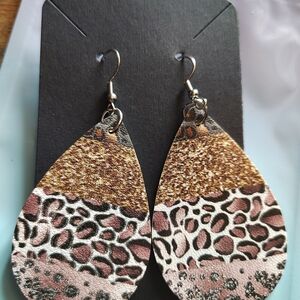 Leopard Print Teardrop Earrings